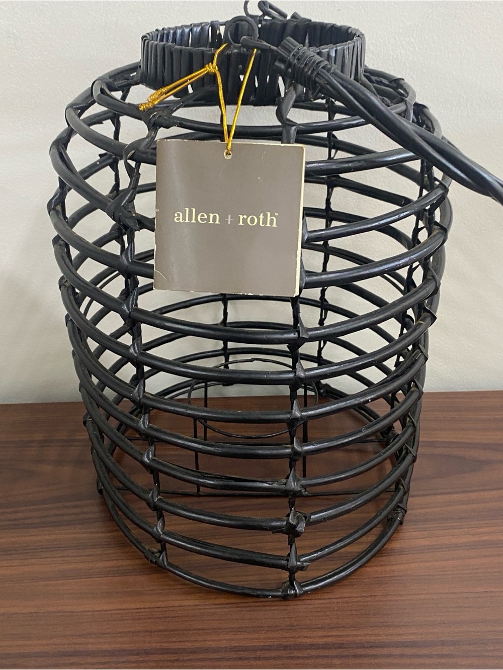 Allen + Roth Woven Rattan Lantern Holder